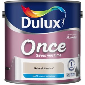 Dulux Once Matt emulsion in Natural Hessian