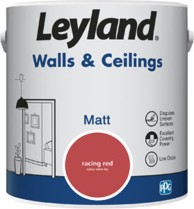Leyland Matt Walls Ceilings racing red 2.5L