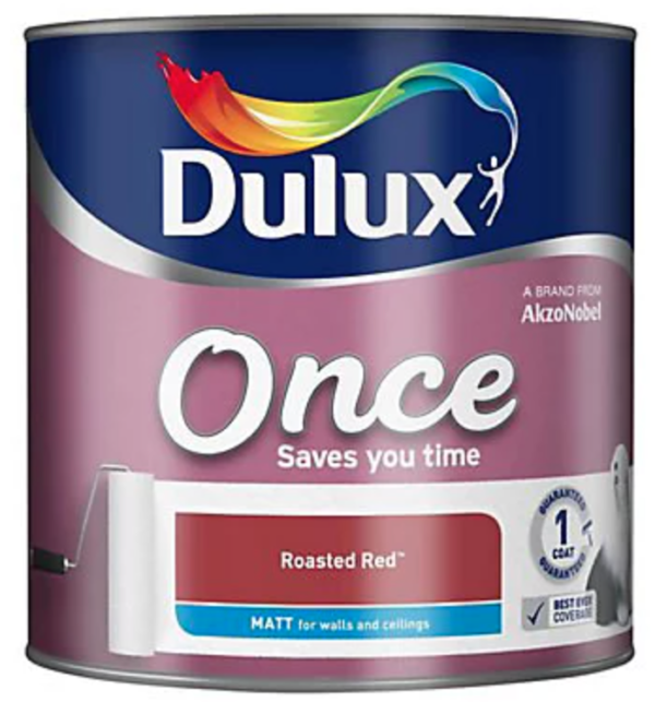 Dulux Once Matt emulsion in Roasted Red